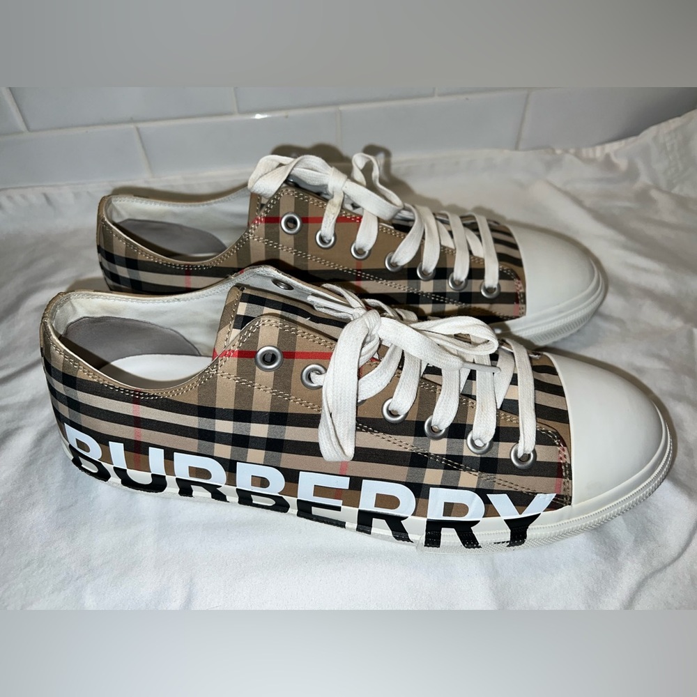 Burberry Mens Vintage Check Cotton Sneakers
